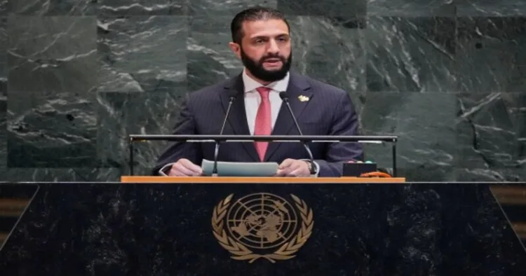 Interim President of Syria Ahmad al-Shaara, a UNSC sanctionned terrorist and a former member of Al Qaeda addresses UNGA