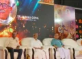 Dr. Krishna Gopal addresses “Geetayanam” national seminar. Also seen are L/R: K.C. Sudheerbabu, R. Sanjayan, Dr. K. Sikvaprasad, Swami Brahmaparananda and Dr. Archana Sreenivas.