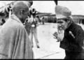 The Nizam of Hyderabad welcomes Sardar Vallabhai Patel at the airport after the liberation of the state