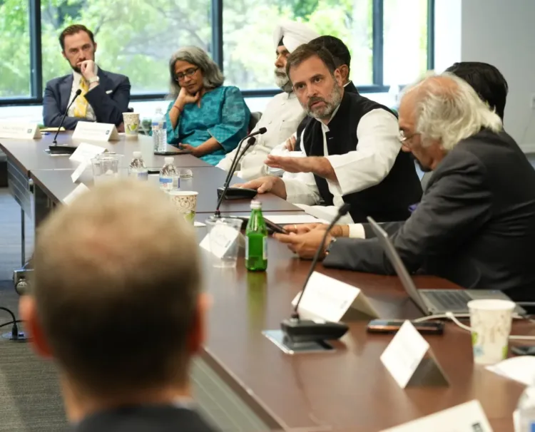 Rahul Gandhi talking to 'Think Tanks' at Hudson University in 2023