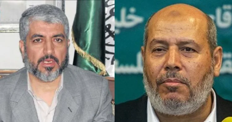 (Left) Khaled Meshaal (Right) Hamas Gaza leader Khalil al-Hayya