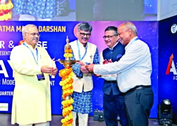 Dr Guru Prakash, Prof P. Kanagasabapathi, Satish Marathe and Mrugank M. Paranjape, during a brainstorming session on ‘Money Matters’