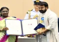 President Droupadi Murmu conferred the Dadasaheb Phalke Award for the year 2023 to Mohanlal in New Delhi