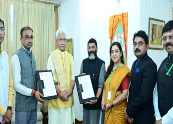 J&K LG Manoj Sinha presided over the MoU signing ceremony at Raj Bhawan in Srinagar