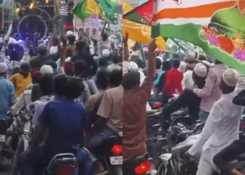 Screegrab from the viral video of the rally