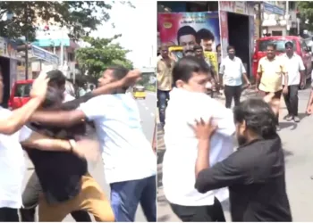 Screengrab from video on Paraiyar Peravai leader “Airport” Moorthy was attacked by VCK cadres