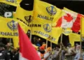 Khalistanis with flags