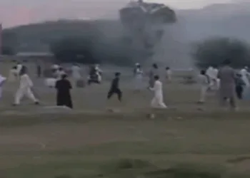 Site of blast in Pakistan (Image Source: screen grab of the video)