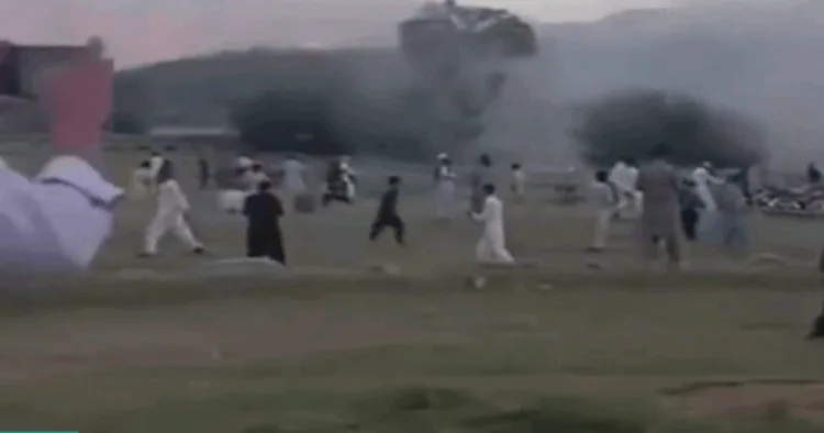 Site of blast in Pakistan (Image Source: screen grab of the video)