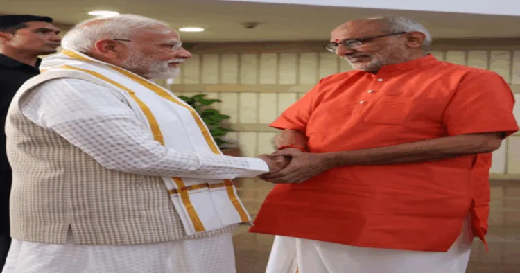 (Left)PM Narendra Modi (Right) CP Radhakrishnan, NDA'S Vice-Presidential Candidate