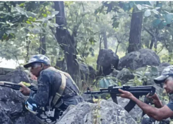 Armed Security persoonel in the jungles of Chhattisgarh