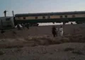 Derailed coaches of the Jaffar Express train