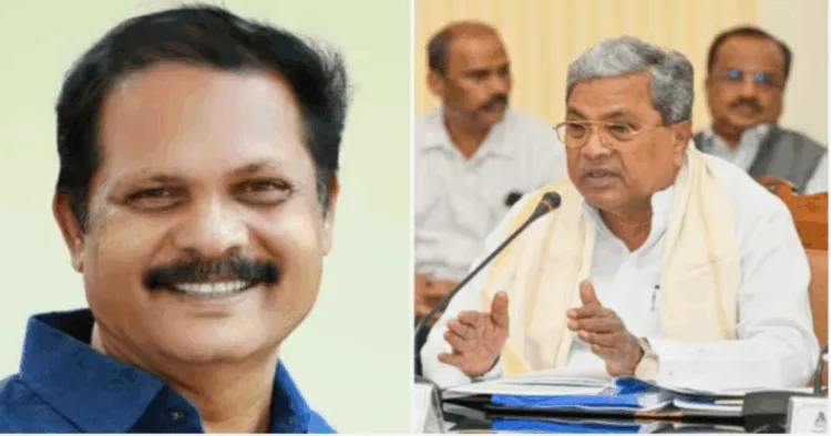 (Left) Bovi Development Corporation Chairman Ravikumar (Right) Karnataka Chief Minister Siddaramaiah