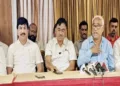 BJP leaders speaking at a press conference
