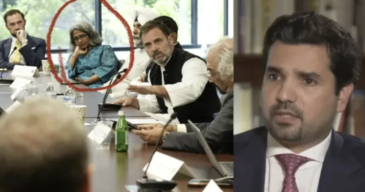A viral video has raised suspicions over Rahul Gandhi's US visit (Source: OpIndia)