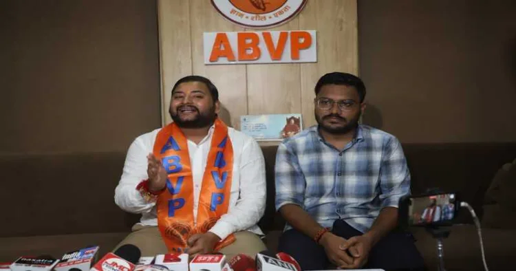 From Left to Right: ABVP's National Secretary Ankit Shukla and National Executive Council (NEC) Member Abhinav Mishra.