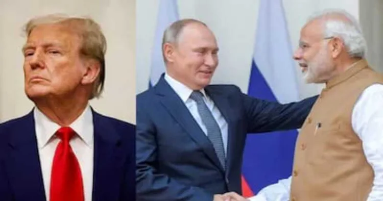 US President Trump and Russian President Putin with PM Modi