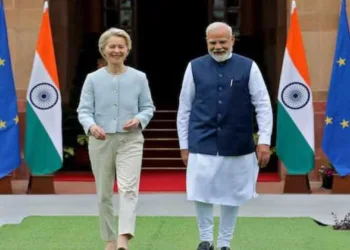 European Commission President Ursula von der Leyen and Prime Minister Narendra Modi during their meeting in New Delhi in February, 2025