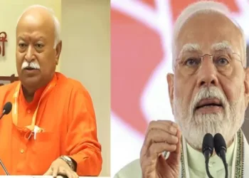 (Left)RSS Sarsanghchalak Dr Mohan Bhagwta (Right) PM Narendra Modi