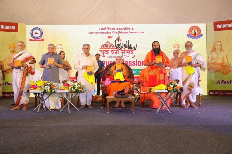 Rashtriya Swayamsewak Sangh (RSS) Sarkaryavah Dattatreya Hosabale at the ‘Yuva Dharma Sansad’ held in Kanchipuram, Tamil Nadu