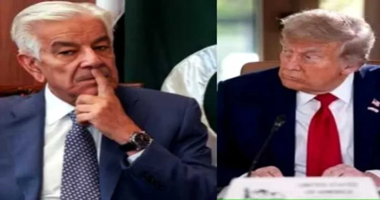 (Left) Pakistan Defence Minister Asif (Right) US President Donald Trump