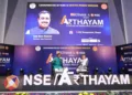Author–thinker Dr Ram Madhav Ji at Arthayam conclave organiser by Organiser and NSE in Mumbai