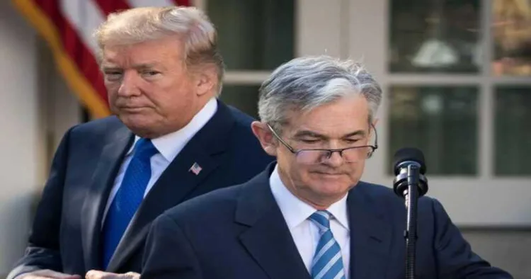 US President Donald Trump and Federal Reserve chairman Jerome Powell