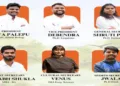 Wining candidates of the ABVP in Hyderabad Central University (HCU) Students’ Union elections