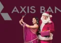 Axis Bank advertisement showcasing Santa Claus