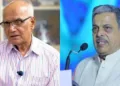 (Left) SL Bhyrappa (Right) Rashtriya Swayamsevak Sangh (RSS) Sarkaryavah Dattatreya Hosabale
