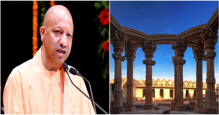 UP Chief Minister Yogi Adityanath (Left)