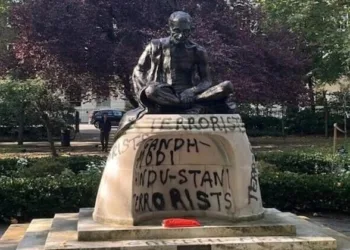 Mahatma Gandhi statue vandalised in London's Tavistock Square