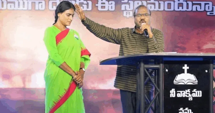 YS Sharmila at Church