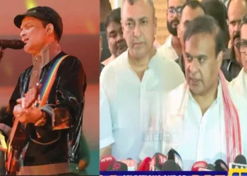 (Left) Late Singer Zubeen Garg (Right) Assam CM Himanta Biswa Sarma