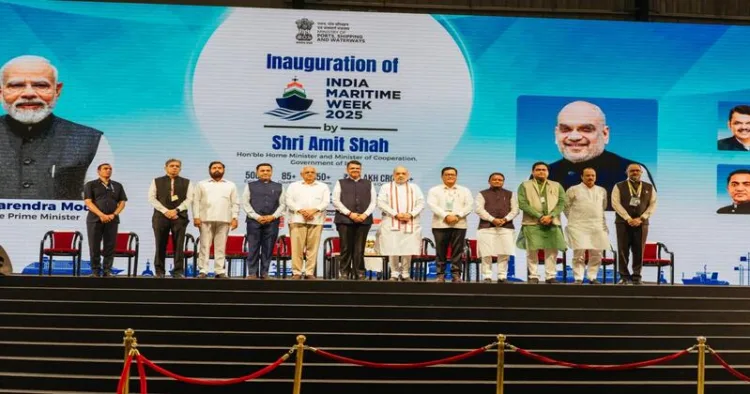 Union Home Minister Amit Shah , Odisha Chief Minister Shri Mohan Charan Majhi and others at India Maritime Week 2025 Mumbai