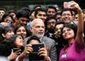 Prime Minister Narendra Modi with youth (Representative image)