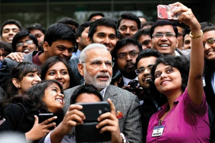 Prime Minister Narendra Modi with youth (Representative image)