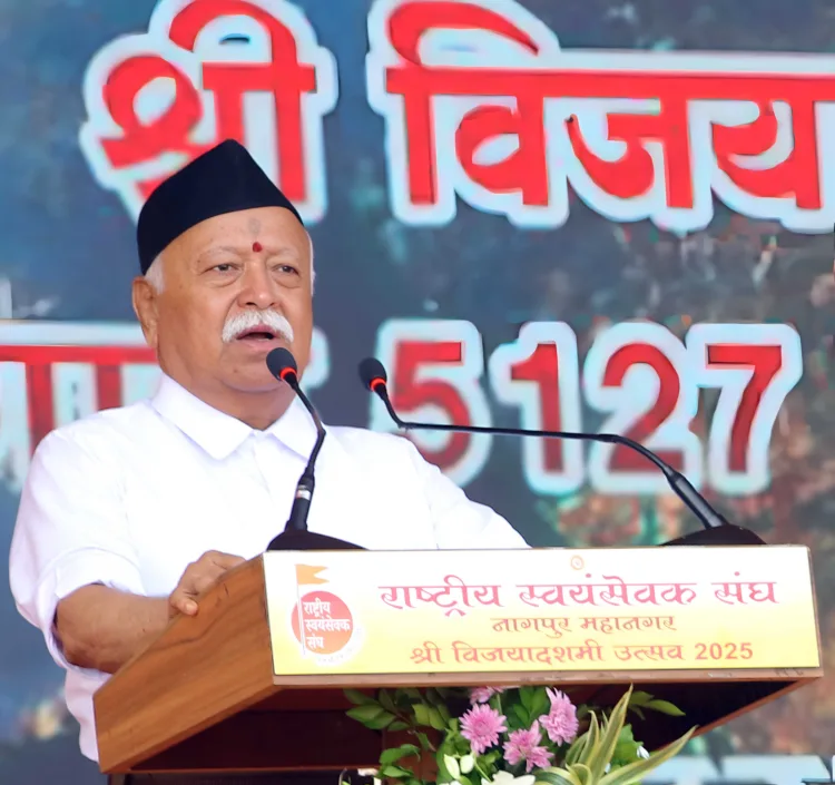 RSS Sarsanghchalak Dr Mohan Bhagwat addressing Vijayadashami celebration at Nagpur
