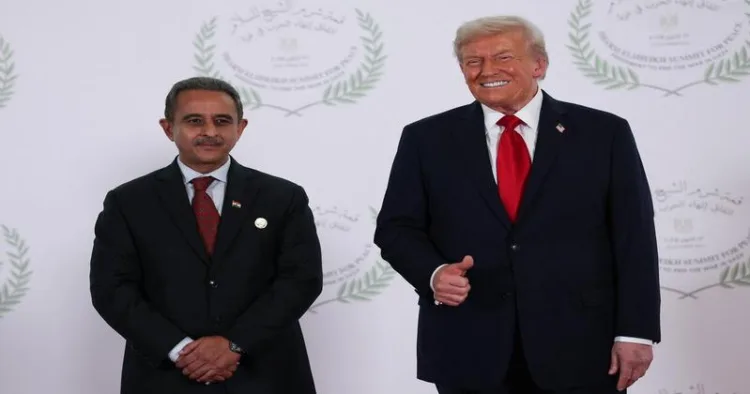 MoS for the Ministry of External Affairs Kirti Vardhan Singh and US President Donald Trump