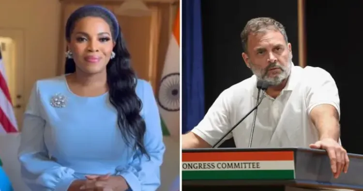 US Singer Mary Millben and Congress leader Rahul Gandhi
