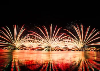 Ayodhya, Oct 19 (ANI): Fireworks during the Deepotsav celebrations on the eve of Deepawali, in Ayodhya on Sunday.