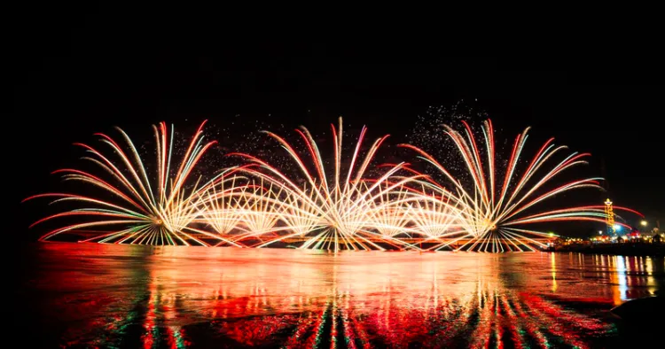 Ayodhya, Oct 19 (ANI): Fireworks during the Deepotsav celebrations on the eve of Deepawali, in Ayodhya on Sunday.