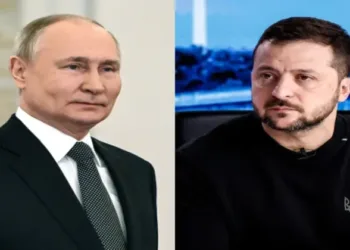 Russian President Vladimir Putin and Ukraine President Volodymyr Zelensky