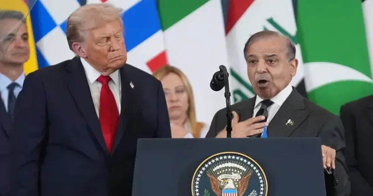 Pak PM Shehbaz Sharif under social media scanner for sacrificing the dignity of his nation and kowtowing to President Trump at the Gaza peace summit