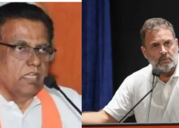 (Left) N V Subash, Chief Spokesperson and Media-in-Charge of the Telangana BJP (Right) Rahul Gandhi