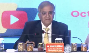 CEC Gynaesh Kumar during a presser in Patna on October 5 [ANI/Photo]