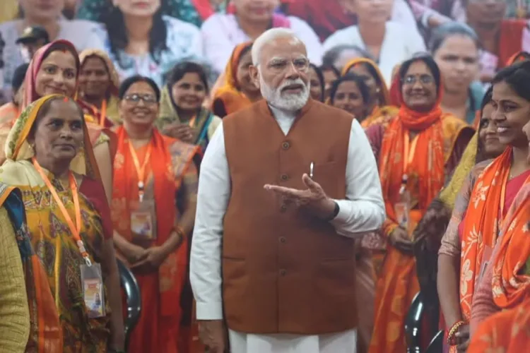 PM Modi with women during an event in Uttar Pradesh (Representative image)