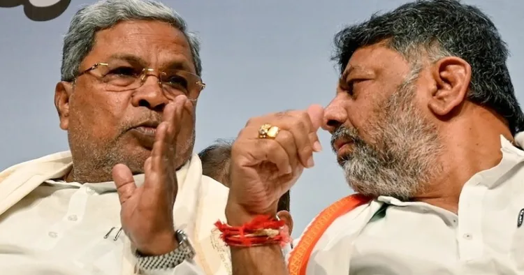 (Left) Karnataka CM Siddaramaiah (Right) Deputy CM DK Shivakumar