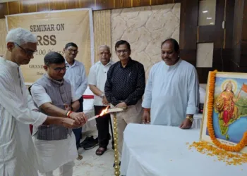 Guests attending the seminar titled ‘Hundred Years of the Sangh’ in Cuttack