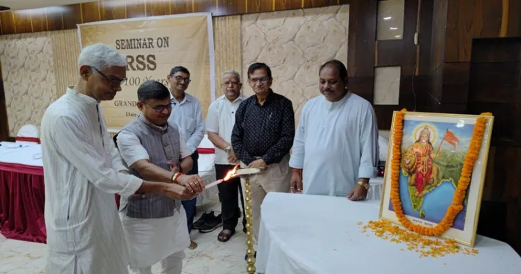 Guests attending the seminar titled ‘Hundred Years of the Sangh’ in Cuttack